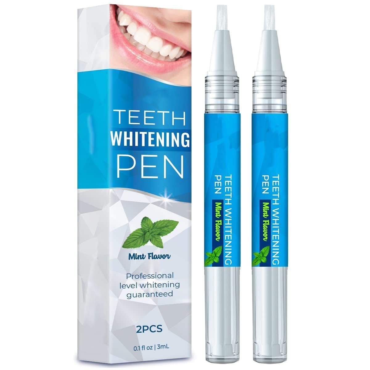 Khazna 2 Pcs Teeth Whitening Pens, Essence Teeth Stain Remover Purely White Deluxe Teeth Whitening Kit, Fast and Effective Removal Tooth Stain (Natural Mint Flavor)