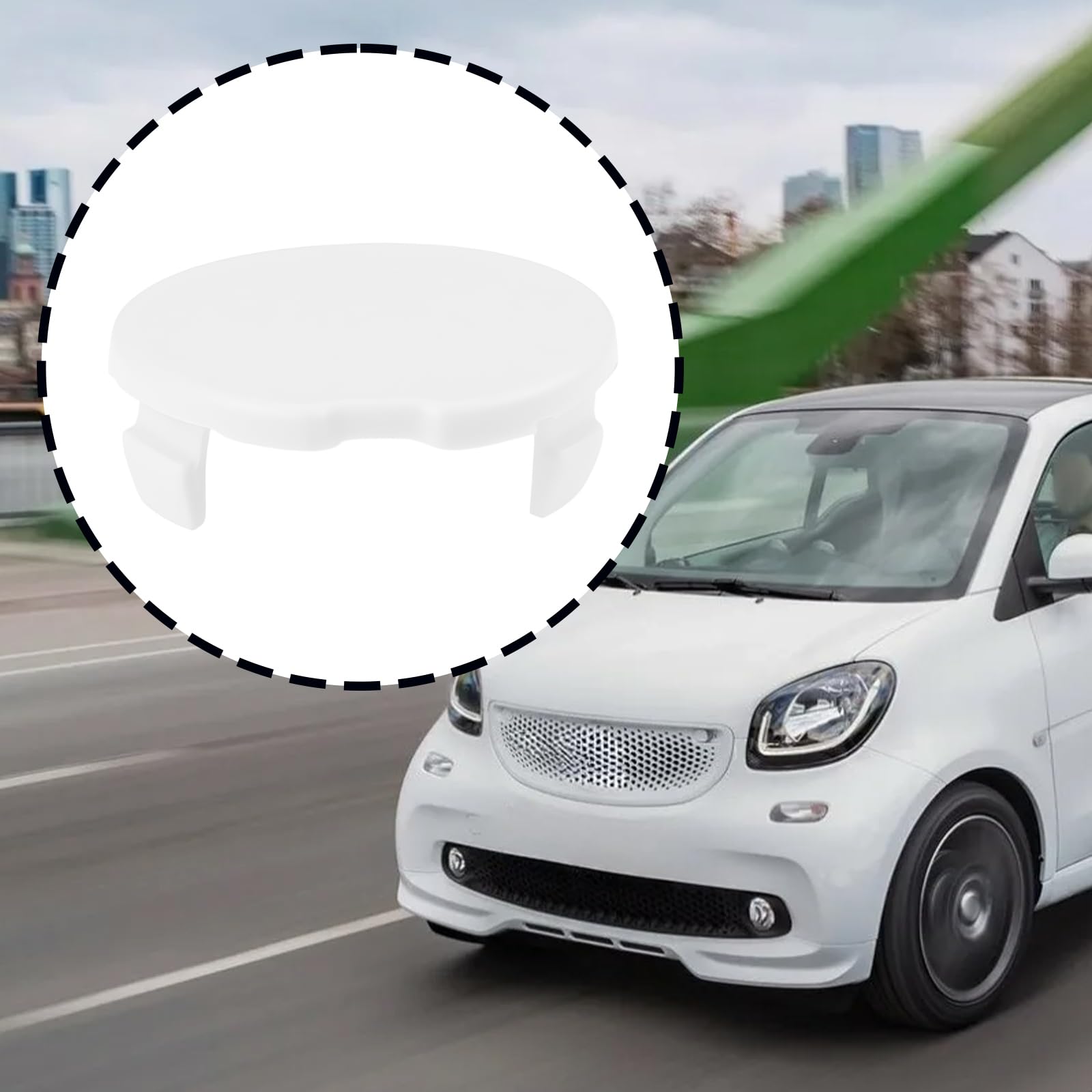 Tappo di copertura paraurti posteriore gancio traino Smart Fortwo 453 2016-18 bianco