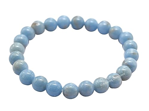 Miniatura 6 de Angelite Bracelet for Women Men's Gifts - Protection Healing Crystal Bracelet - 8mm Gemstone Beaded Stretchable Bracelet Pulseras Para Hombres Mujer