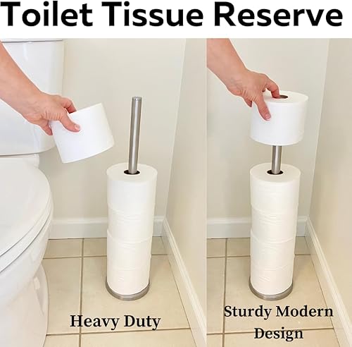 Miniatura 5 de Evelots Soporte para rollo de papel higiénico, juego de 2 soportes para papel higiénico de baño pesados, para almacenar hasta 6 megarrollos cada