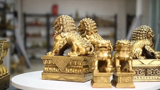 Amazon.com: Siunwdiy Brass Foo Dog Statues Pair, Traditional