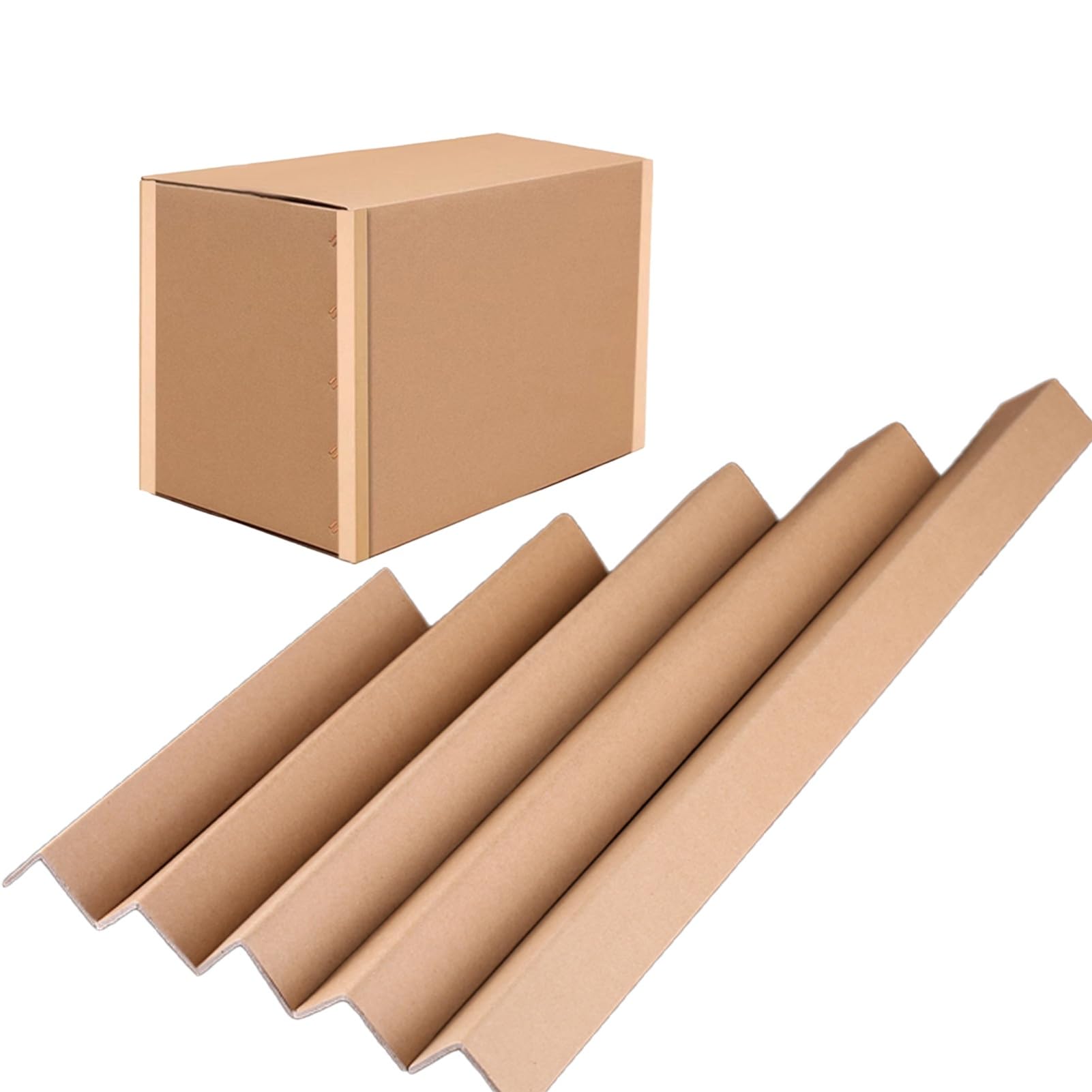 Lot de 100 Cornières Protection en Carton pour Expédition, Largeur 3/4/5 Cm, Coins Standard Palettes, Kraft Déménagement, Meubles, Murs, Escaliers, Portes(10 x 5 x 0.4 cm (L x W x THK))