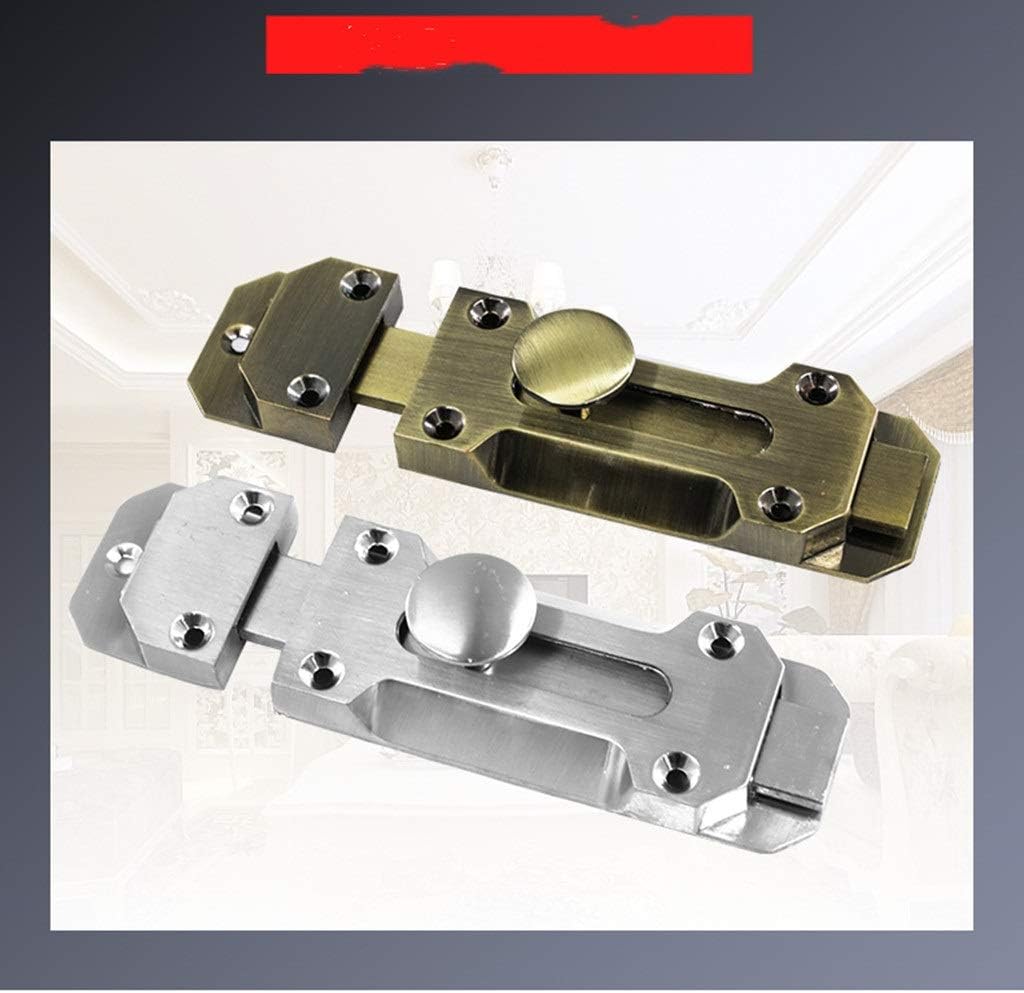JSEIAJB Solid Zinc Alloy Security Dead Bolt Antique Door Slide Latch Lock Heavy Duty Gate Safety Sliding Latches(D)