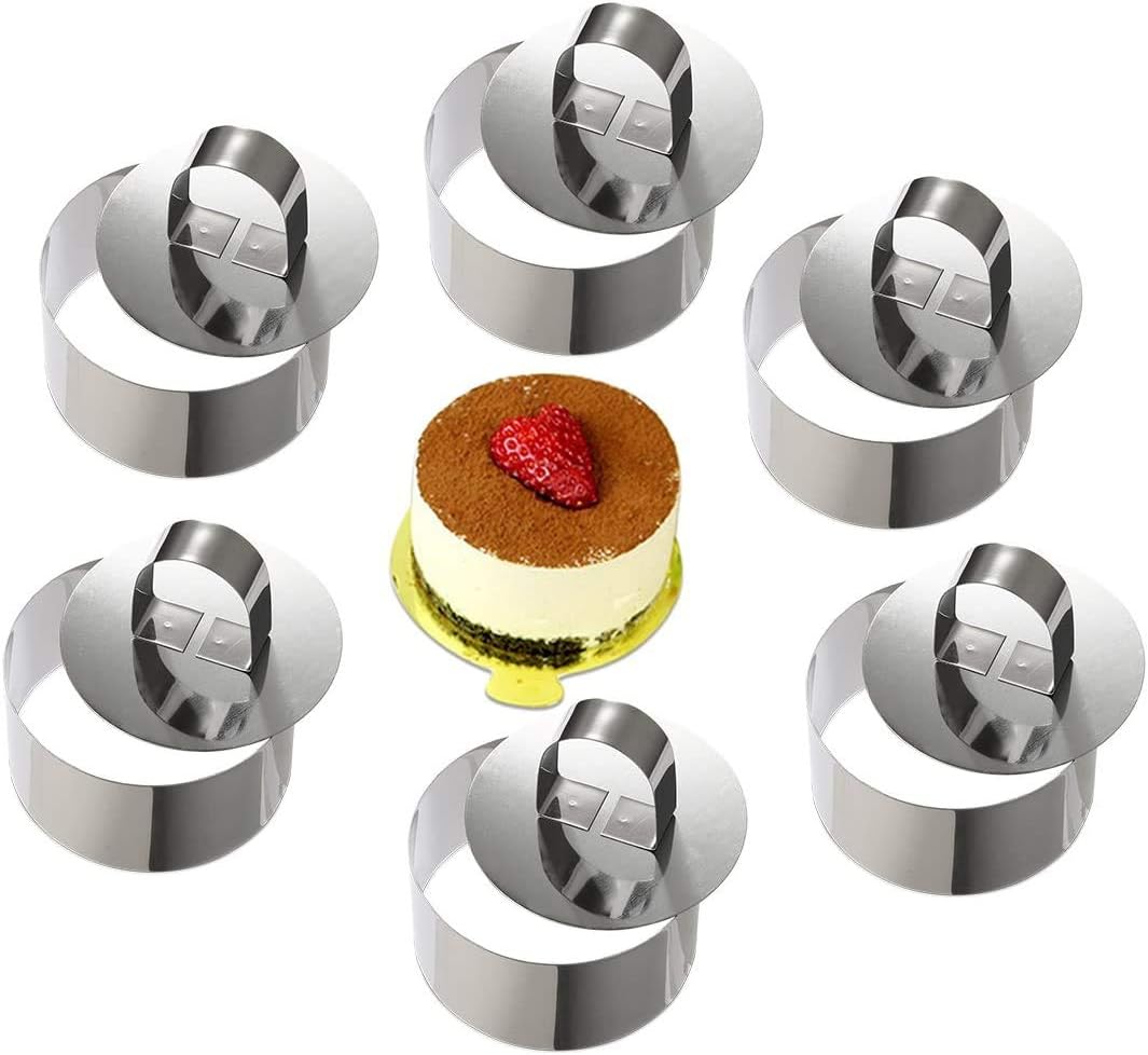 ONEDONE Mousse Rings Stainless Steel Cake Circle Cake Mold with Pusher