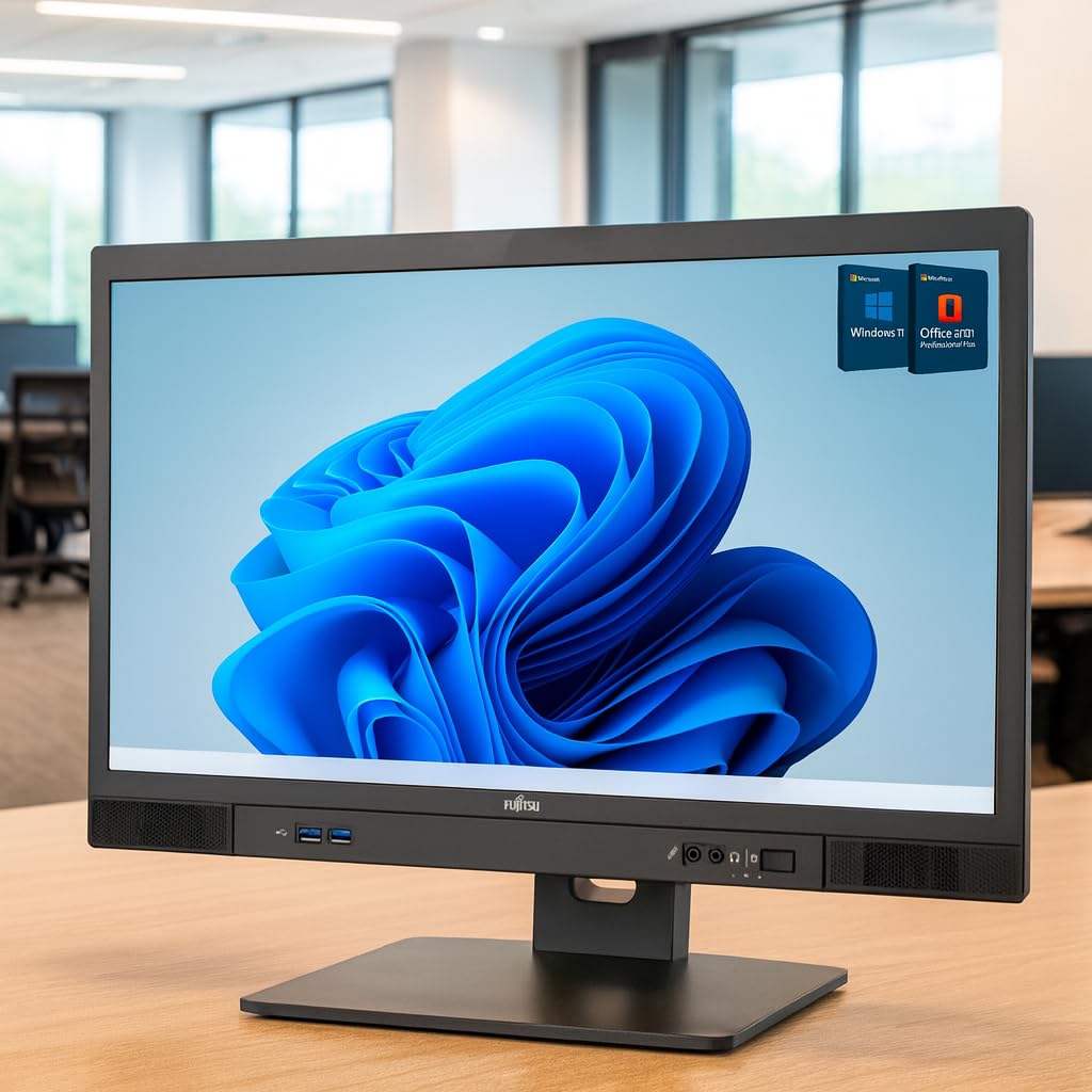 Fujitsu Esprimo All In One PC Desktop Core I5 8th RAM 16GB SSD 240 Win11 Display 24" Full HD OFFICE 2021 WiFi BTH Ricondizionato