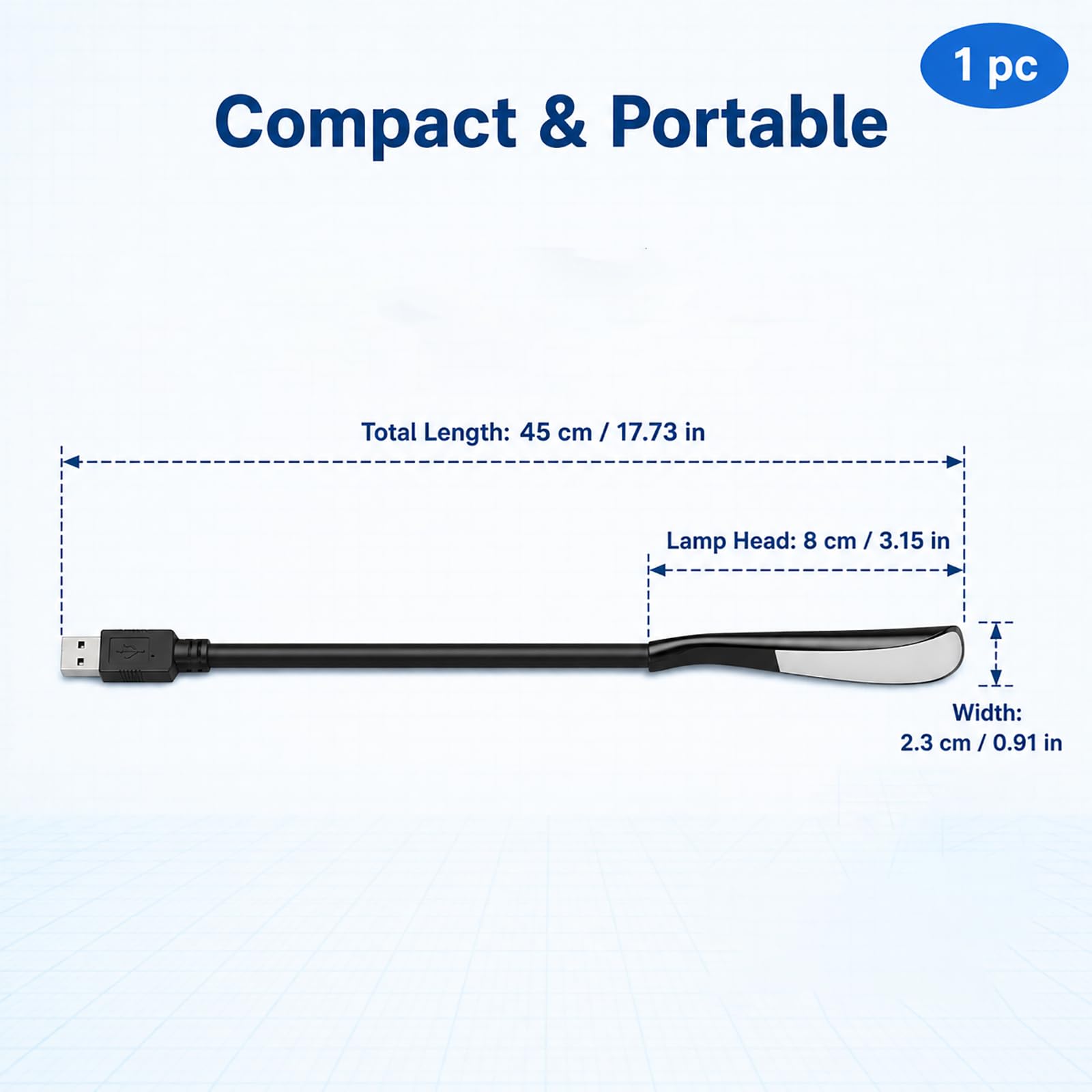 USB Lampe, Dimmbare USB Lampe Mini-LED-Licht Laptop PC, flexible Schwanenhalslampe 14 LED-Perlen, 3-stufige Helligkeit, Touch-Ein/Aus-Schalter, tragbar, augenfreundlich,Lesen, Notebook, Nachtlicht