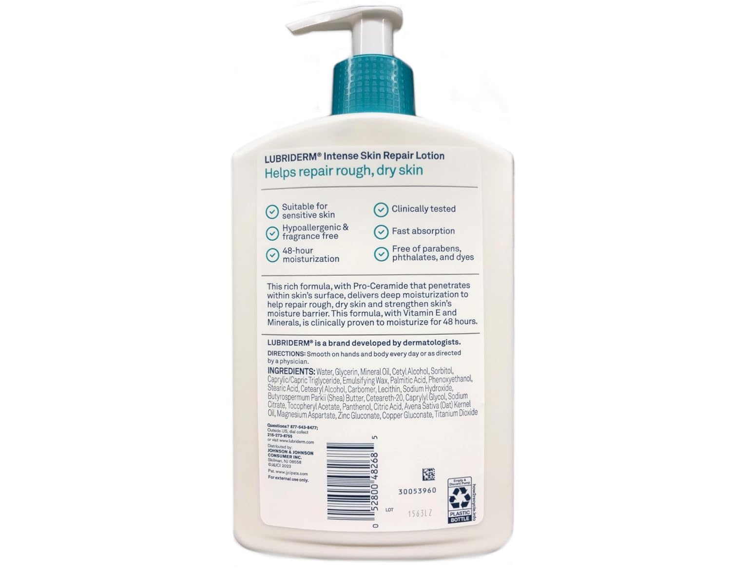 Lubriderm Intense Skin Repair Body Lotion, 16-Ounce Pump Bottles (Pack of 2)