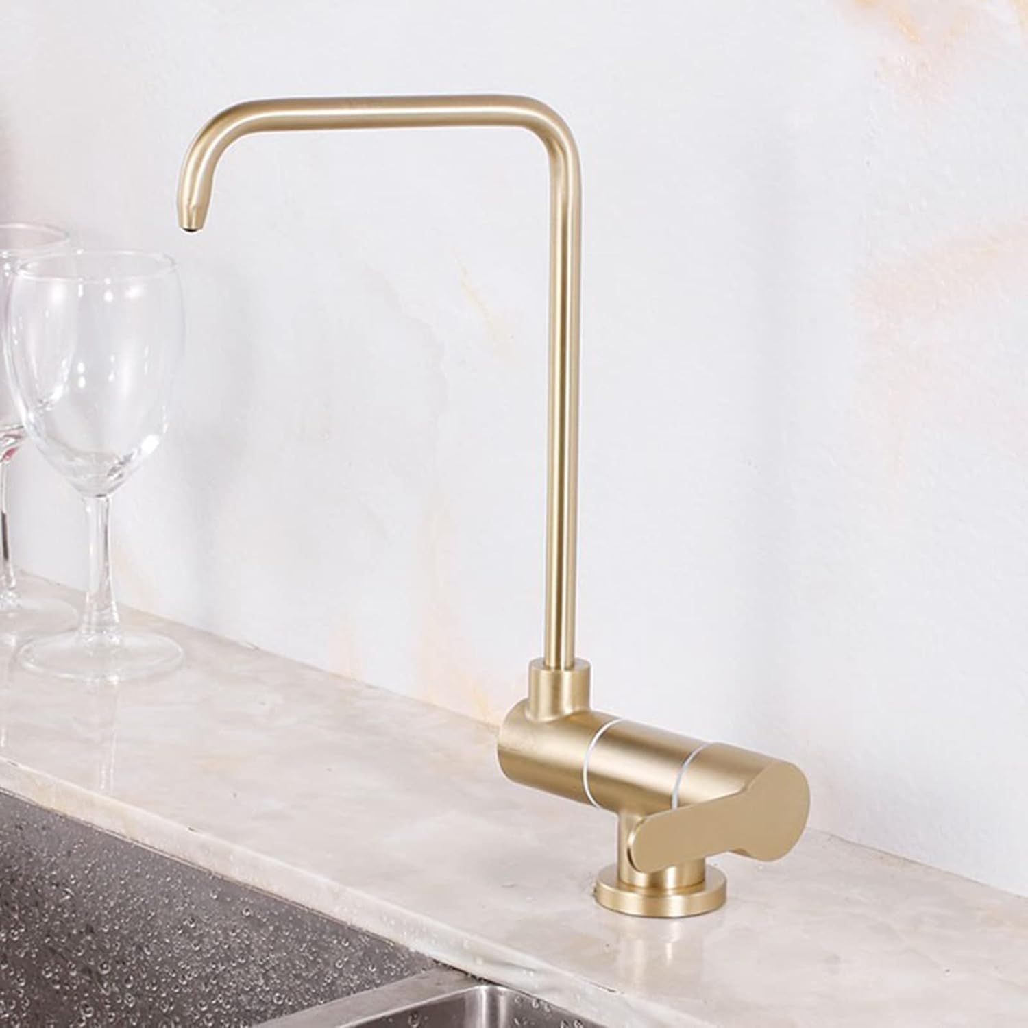 Water Filter Faucet Brushed Gold Kitchen Drinking Only Cold Stainless Steel,C