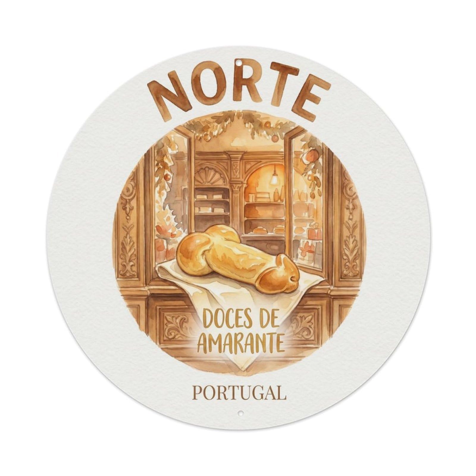 Olhnbad Style Portugal Norte Amarante Pastry Portuguese Heritage Metal Tin Sign