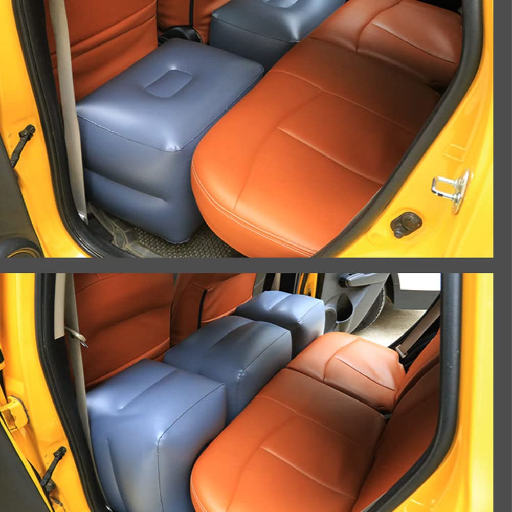Reposapiés inflable para coche | Esenciales viaje para niños y adultos | Reposapiés viaje plegable y multifuncional y reposapiés para silla camping, elementos esenciales Teksome