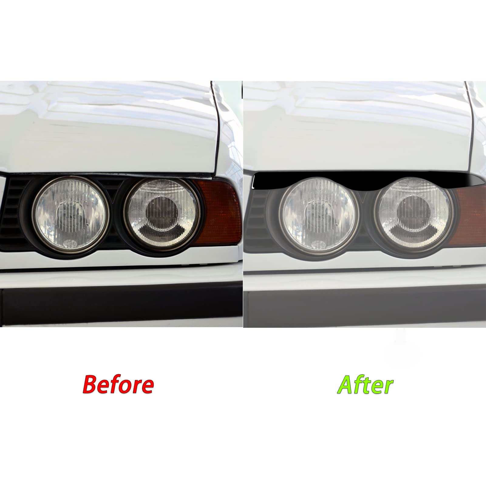 Adesivo Decorativo per palpebre dei fari Anteriori, per BMW Serie 5 E34 1988-1996, Kit carrozzeria, Accessori Tuning, palpebre dei fari.