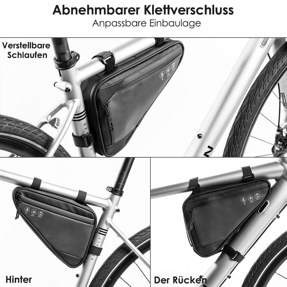 Nasjac Fahrrad Rahmentasche Dreiecktasche, wasserdichte Rahmentasche Fahrrad, reflektierende Fahrradtasche Rahmen Werkzeugtasche mit große Kapazität für Mountainbike Rennrad E-Bike Gravelbike