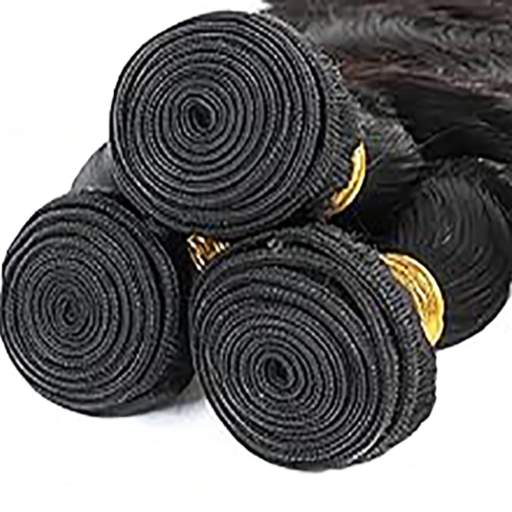 Human Hair Bundles Body Wave Tissage Naturel Cheveux Humain Extensions Unprocessed Remy en lot Meches Weave Double Weft Natural Black 20 22 24 Pouces