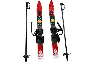 Kids Skis for Beginner Snow Lovers: 69cm Colorful Skis with Poles!