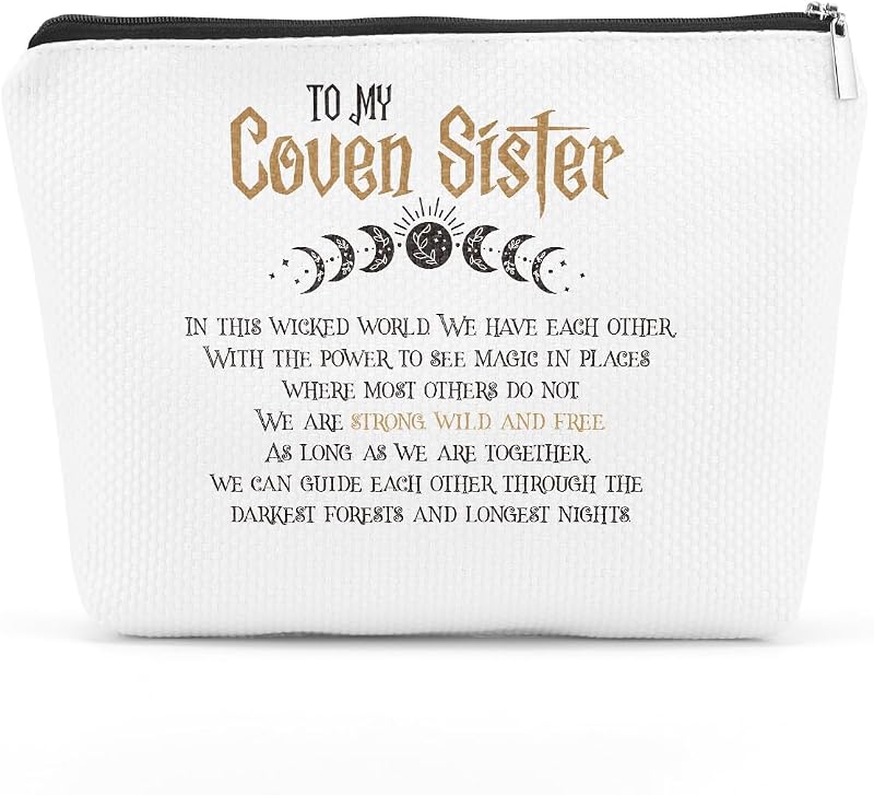Necessaire TBT de lona com estampa Witchy, bolsa retangular com zíper, Pacote com 1