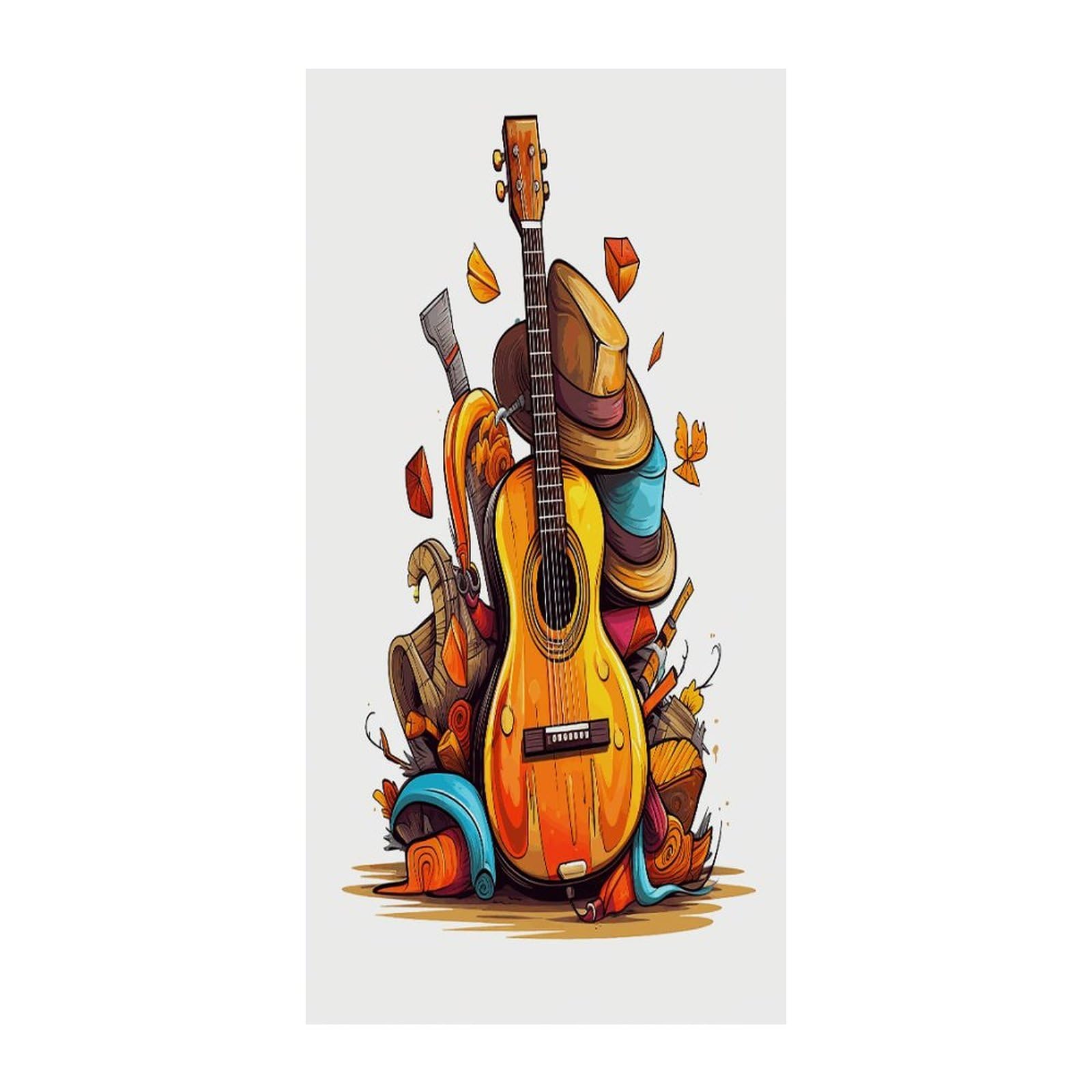 Fekiloot Style Funny Cartoon Hats Guitar Door Curtain Room Divider Curtains