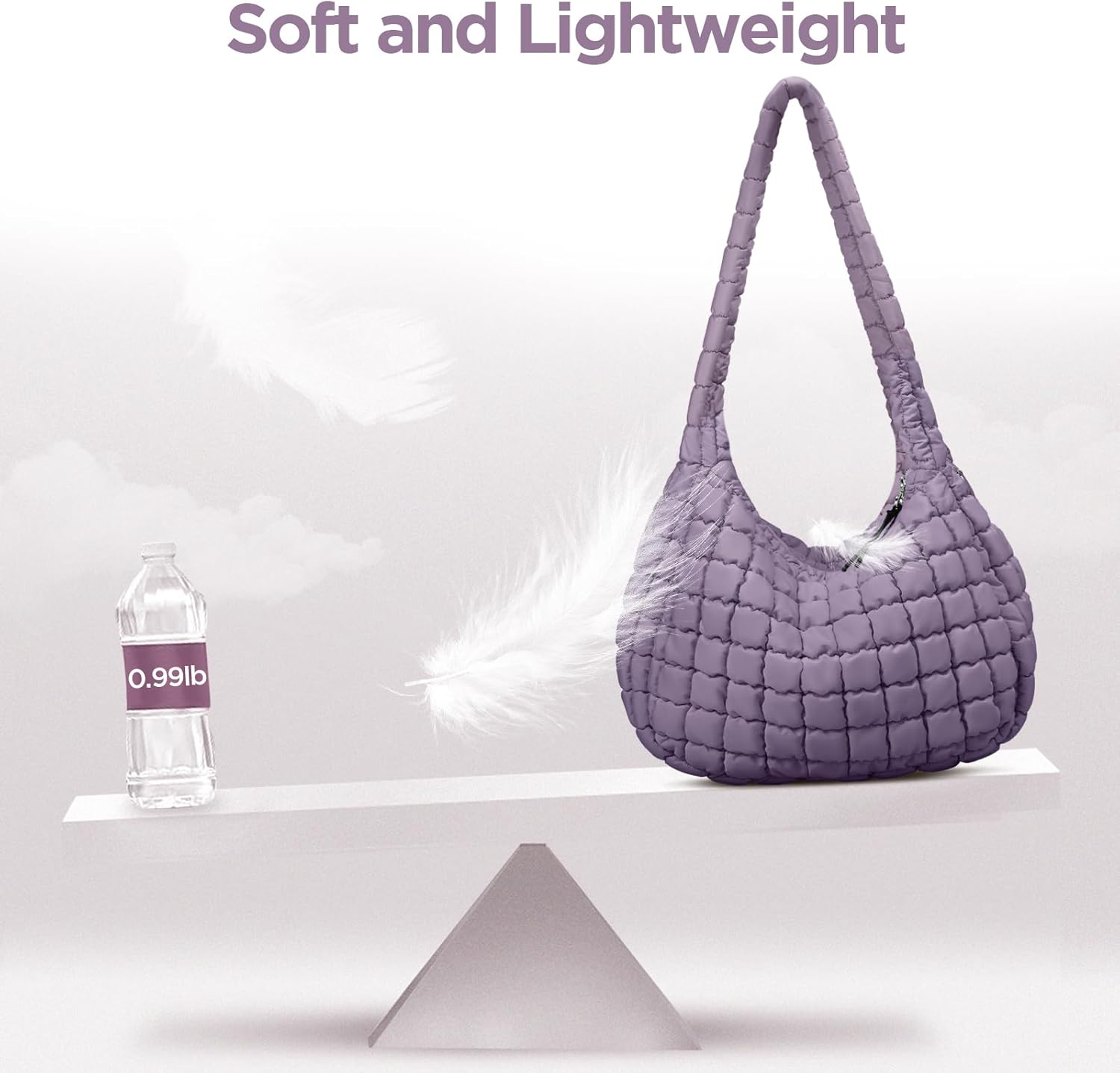 Puffer Tote Bag for Women Large Quilted Tote Bag Quilted Carryall Bag Soft Puffy Crossbody Bag Hobo Handbags Puff Purse - Image 3