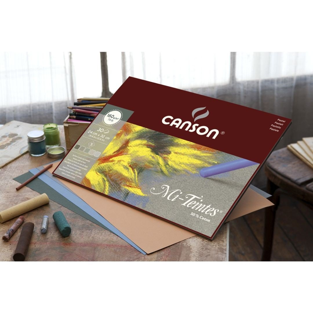 Canson MiTeintes Papier à dessin 160g/m² Grain nid d'abeille 1,52 x 10 m Blanc