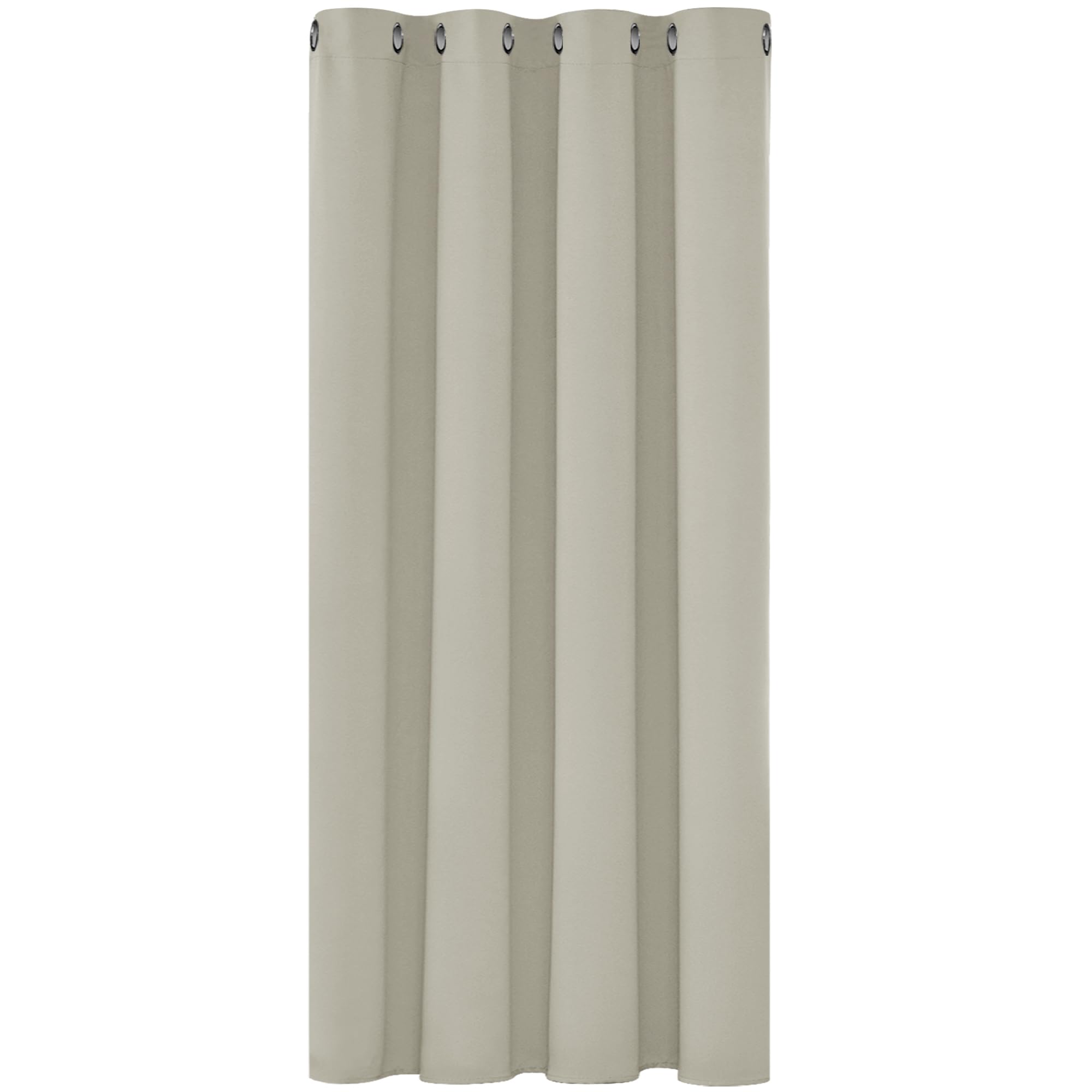 Deconovo Modern Bedroom Living Room Blackout Curtains with Eyelets, Thermal Insulated Curtains Cold and Heat 132 x 138 cm (Width x Height) Light Beige, 1 Piece Global Recycled Standard OEKO-TEX STANDARD 100 Global Recycled Standard Global Recycled Standard
