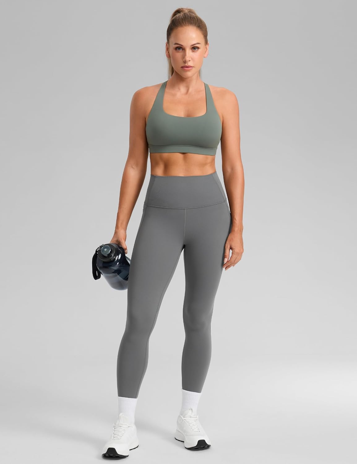 CRZ YOGA Butterbreeze Square Neck Sports Bras for Women - Strappy Thin Straps Workout Traning Padded Gym Halter Cami Top - Image 4