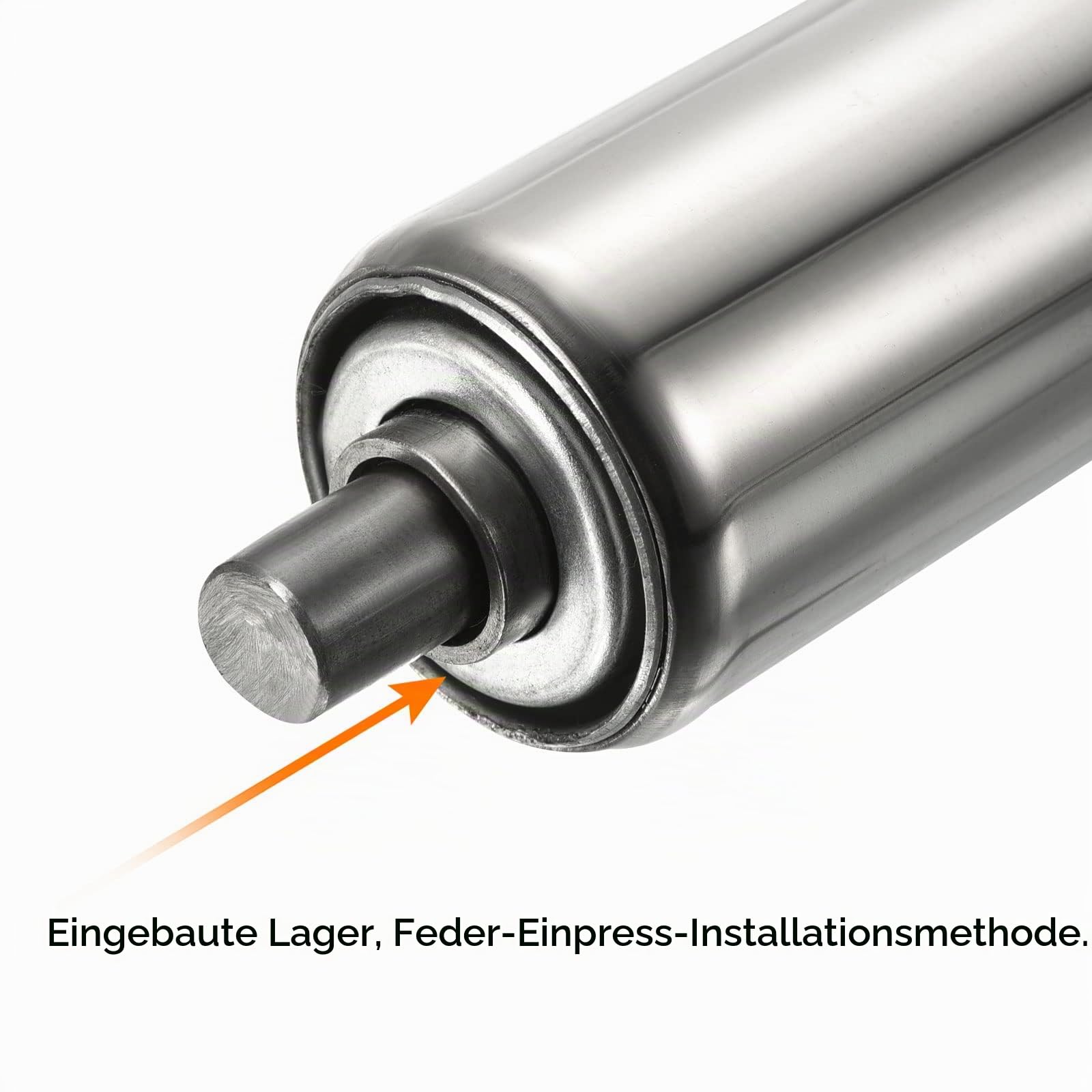 PATIKIL 2Pack Förderer Rollen 1.5" Durchmesser 8" Edelstahl Schwerkraft Übertragung Ersatz Teil Verzinkt Ende Silber