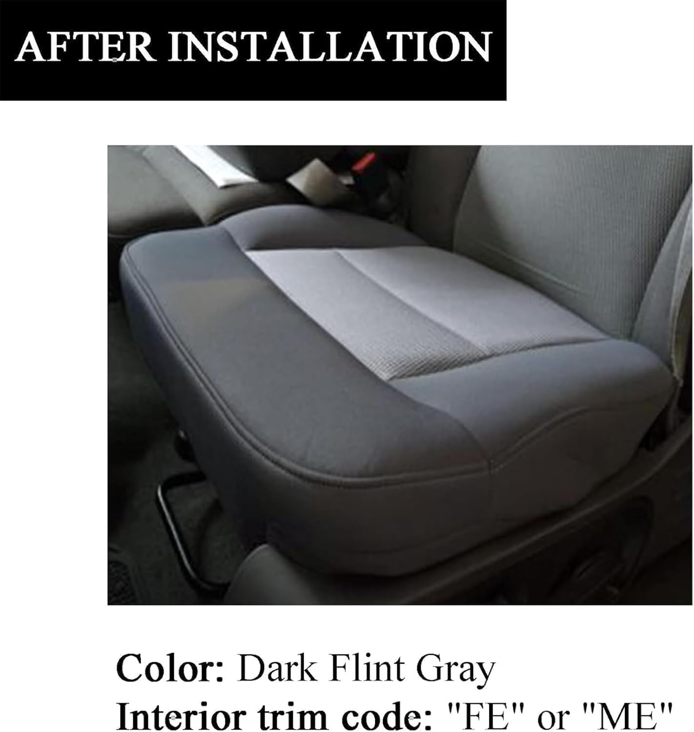 NLQR Dark Flint Gray Cloth Front Driver Side Bottom Replacement Seat Cover & Foam Cushion Compatible with Ford F150 XLT STX FX4 2004 2005 2006 2007 2008