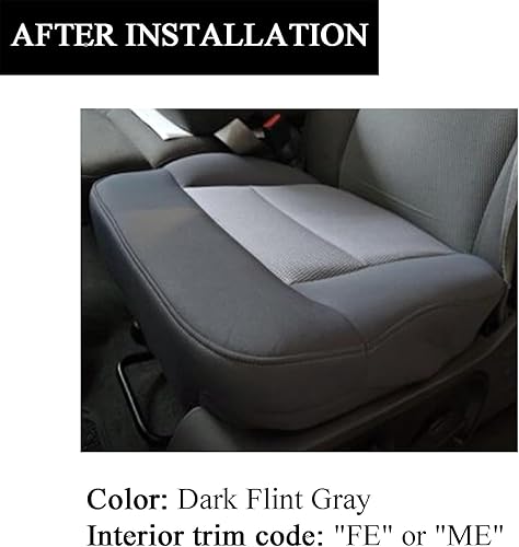 Miniatura 4 de NLQR Funda de asiento de tela de repuesto para parte inferior del conductor delantero y cojín de espuma compatible con Ford F150 2004-2008 Gris