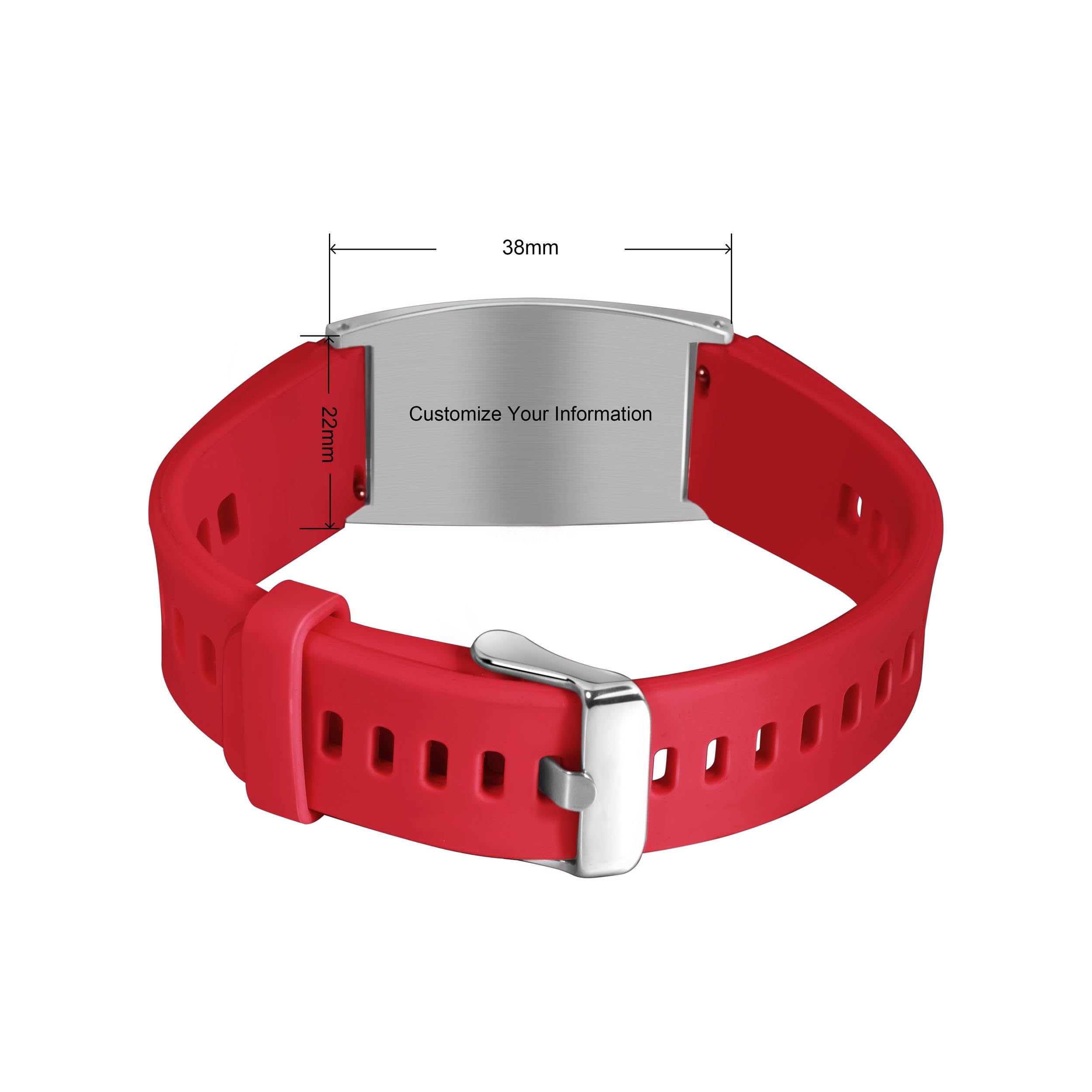 BURISSKY Custom Medical Alert Bracelets for Women Men with Free Engraving,Personalized Emergency Identification Adjustable Waterproof Silicone Wristbands Medic ID Life Alert Jewelry