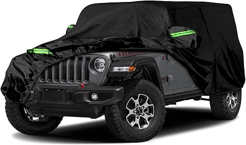 Cubierta impermeable para automóvil de repuesto para Jeep Wrangler 2007-2022 4 puertas tela Oxford 300D para todo tipo de clima con puerta de