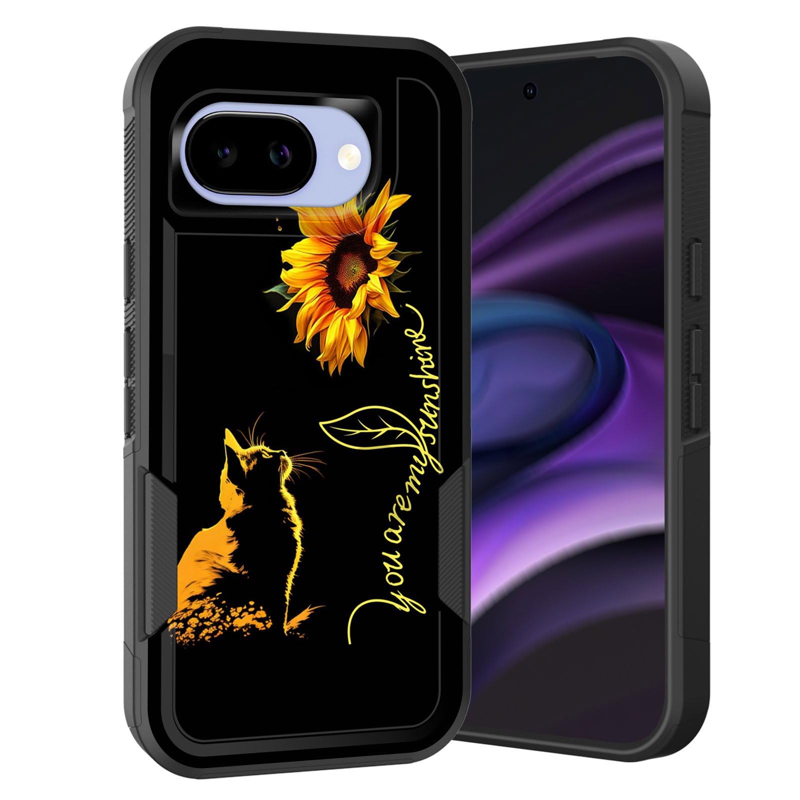 KJFHDJFDH for Pixel 9a Case,Dual Layer Hybrid Heavy Duty Rugged Shockproof Hard PC +Soft Silicone Protective Case for Google Pixel 9a 6.3 inch 2025,