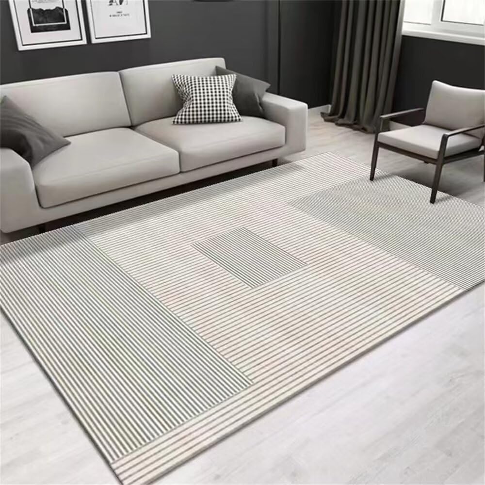 Tapis de chambre gris minimaliste 160x200 cm pour salon et maison moderne