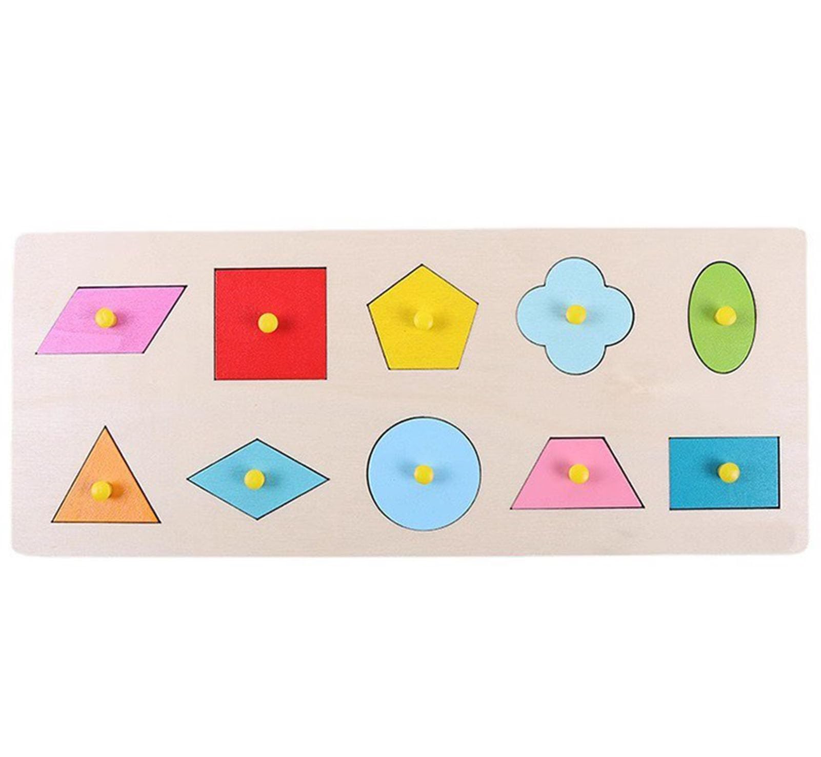 Montessori - Panel geométrico de madera para educación temprana, juguete sensorial para niños pequeños