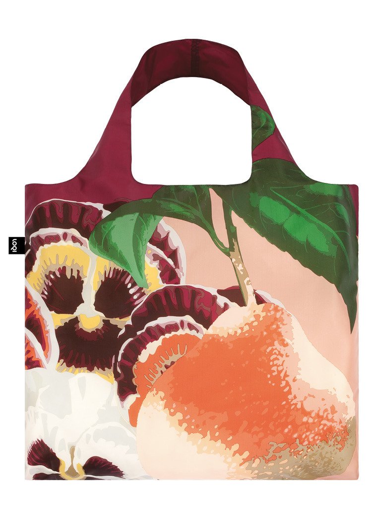 Sac shopping LOQI BO.PE motif poires avec sa pochette de rangement compacte