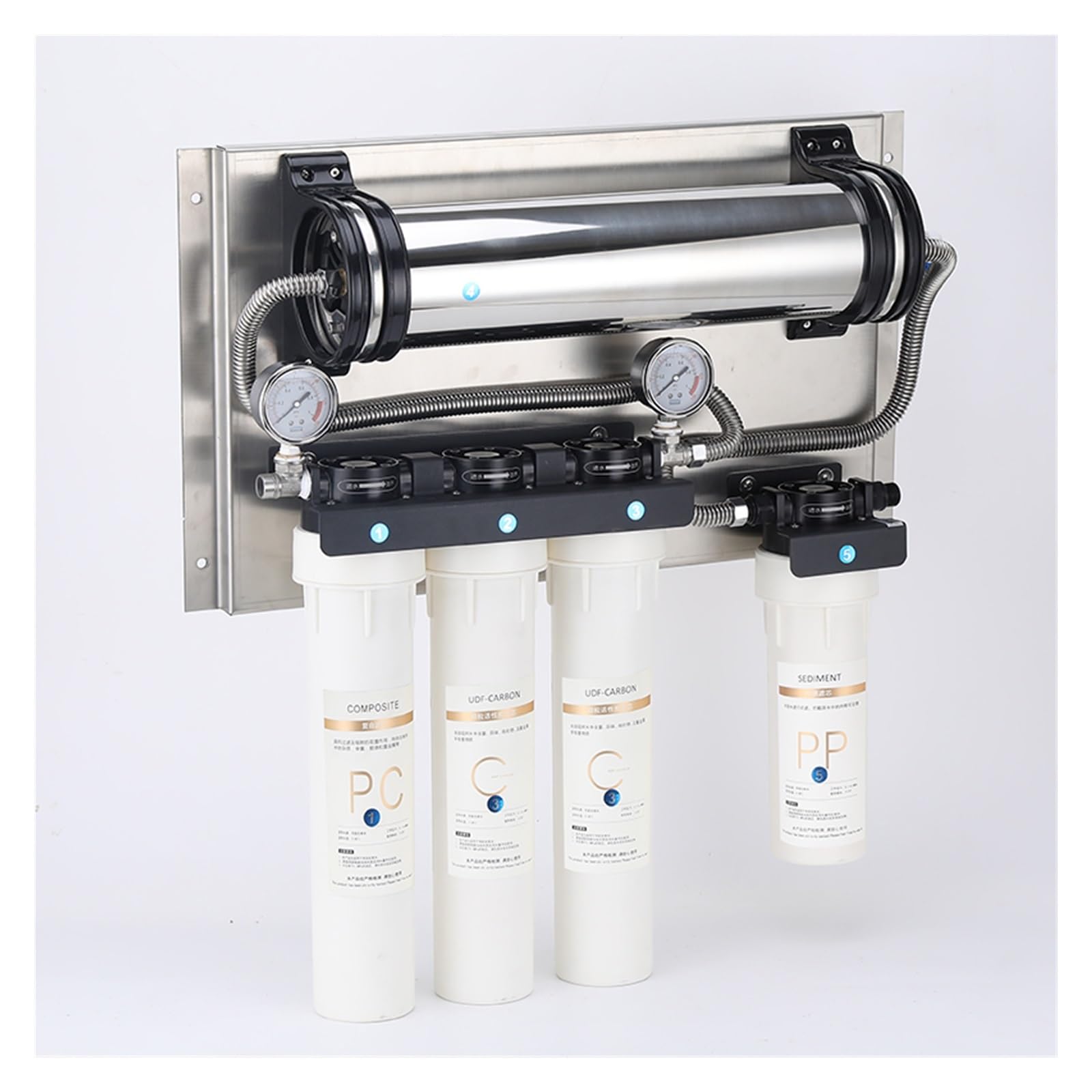 Ósmosis Inversa Doméstica, Purificador de Agua Comercial Filtro de Membrana de ultrafiltración de 5 etapas, Sistemas de Agua Máquina de Filtro de Agua UF de Acero Inoxidable 304