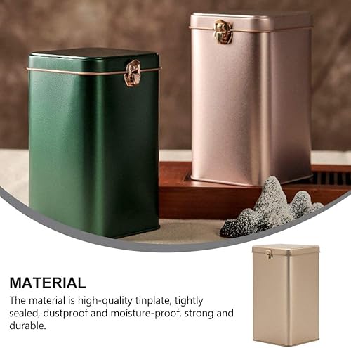 Miniatura 8 de Bote de lata de té con bisagras doradas con tapas para té suelto, pequeños recipientes de cocina para té, azúcar, café, almacenamiento de hojas