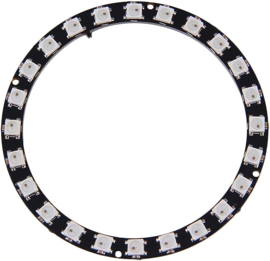 Sairis RGB LED Ring WS2812 5050 RGB LED Ring Lamp Light with Integrated Driver Module for Arduino Black-Black(24 bit)