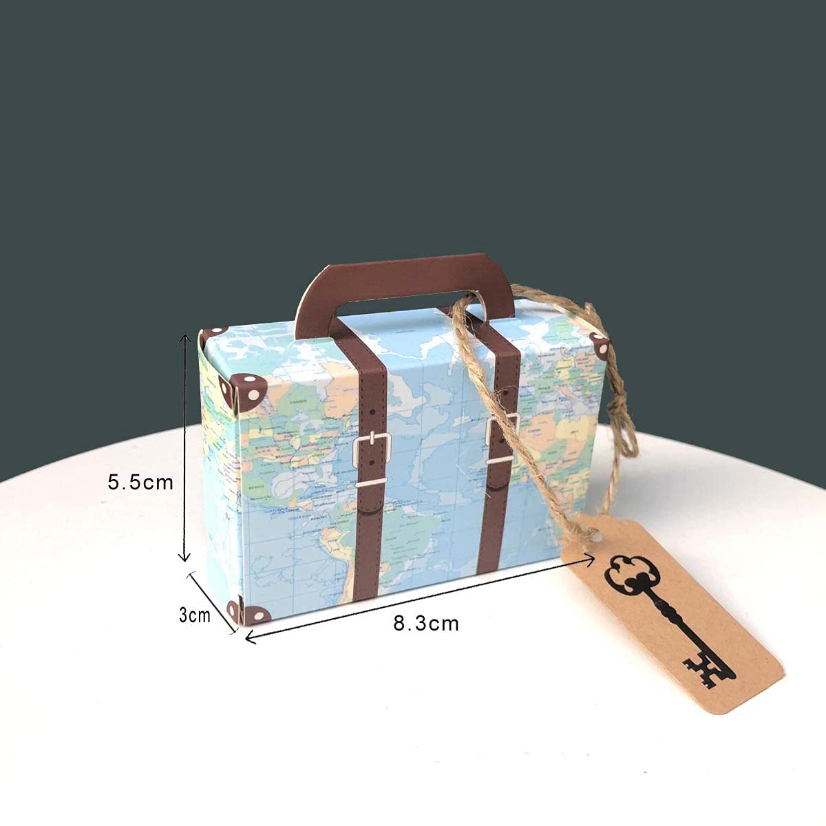 50 Scatole Portaconfetti A Forma Di Valigetta - Segnaposto Bomboniera Tema Viaggio (85x50x25 Mm) - 2