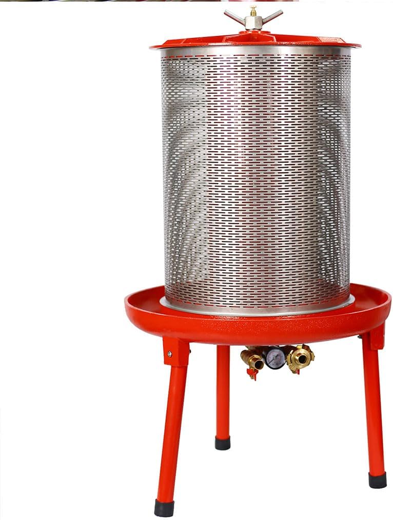 10.7Gallon Hydraulic Fruit Wine Press, Stainless Steel Barrels Press Machine with Filter Bag & Splash Guard Manual Juice Maker, Cider Apple Grape Tincture Making Press for Juice, Vegetable,Wine