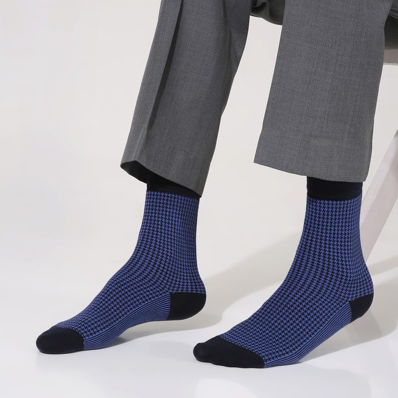 Image of Mint & Oak Long Socks For Men, Soft Cotton Calf Length Socks, Colorful Sock Gift For Men, Full Length & Odour Free, Funky Socks - Gift Box of 3