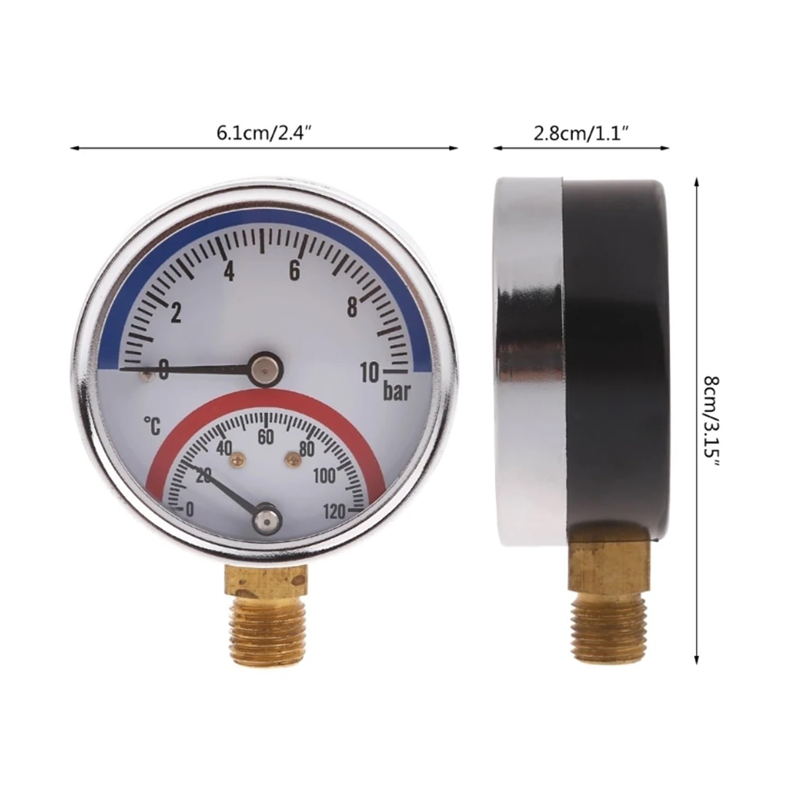 Mise à niveau du filetage du thermo-manomètre du manomètre de température pour l