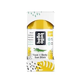 Hello Bello Mineral SPF 50 Face & Body Sunscreen Stick, Water Resistant and Reef Friendly Roll On Sun Protection, 1oz