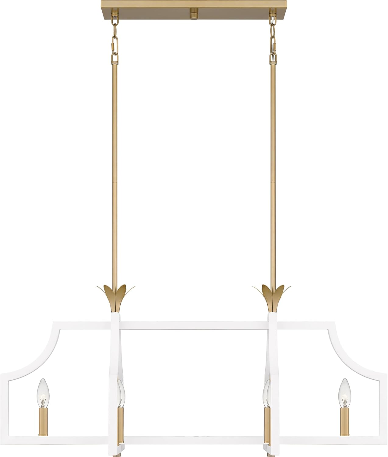 Quoizel Dusty Lane 6-Light White Linear Chandelier