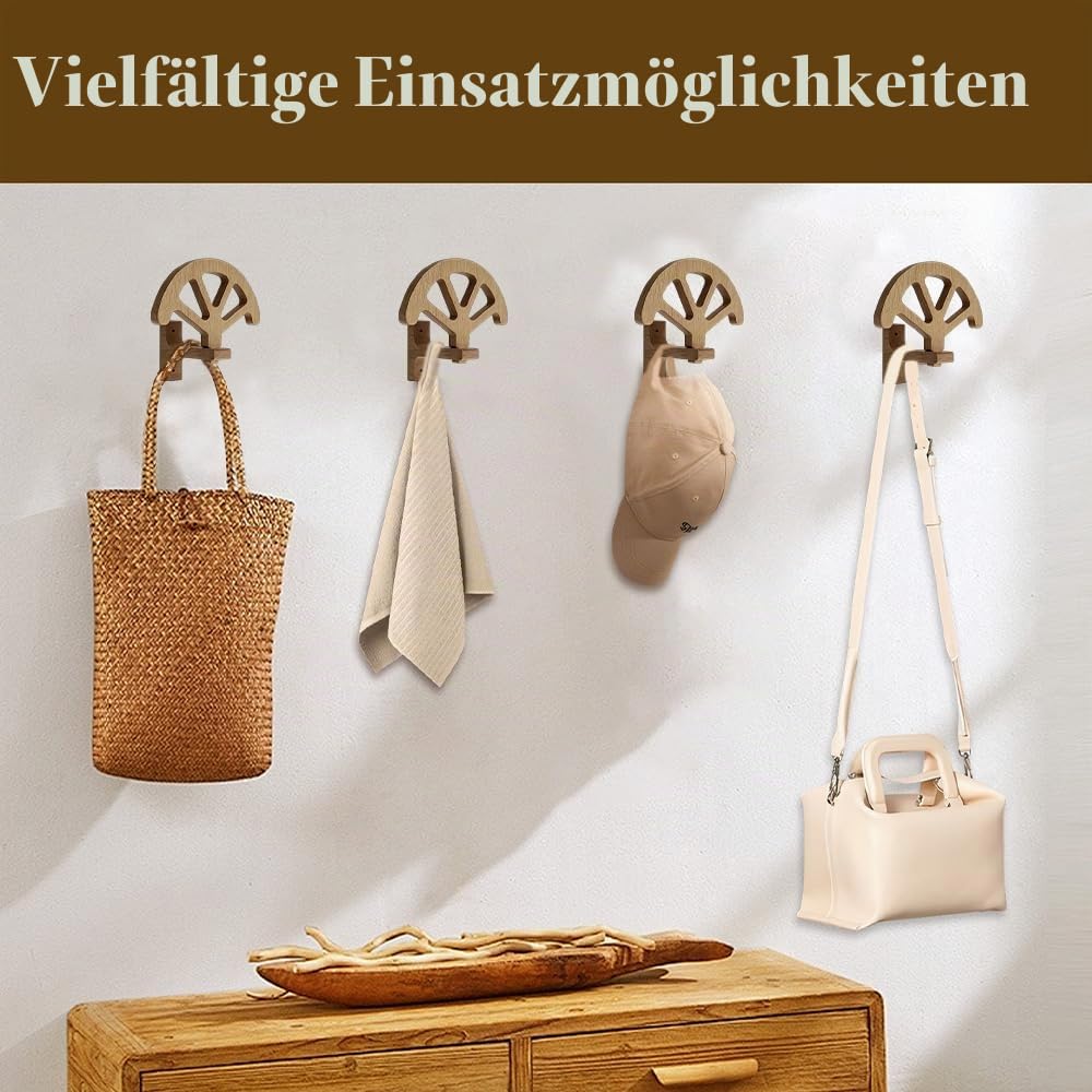 MiOYOOW Cowboyhut Ständer, Huthalter aus Holz, Rustikaler Hänger Wandmontiert Aufbewahrung für Schlafzimmer und Wohnzimmer, Ideale Präsentation