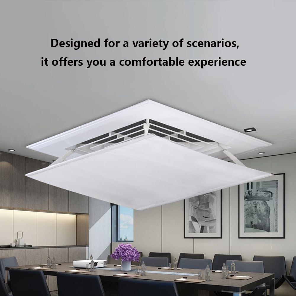 Deflettore del Condizionatore D'Aria per Soffitto Centrale Aria Condizionata Impedire All'Aria di Soffiare Direttamente Verso Le Persone,Angolo di Soffiaggio Regolabile Facile da Installare (45×45cm)