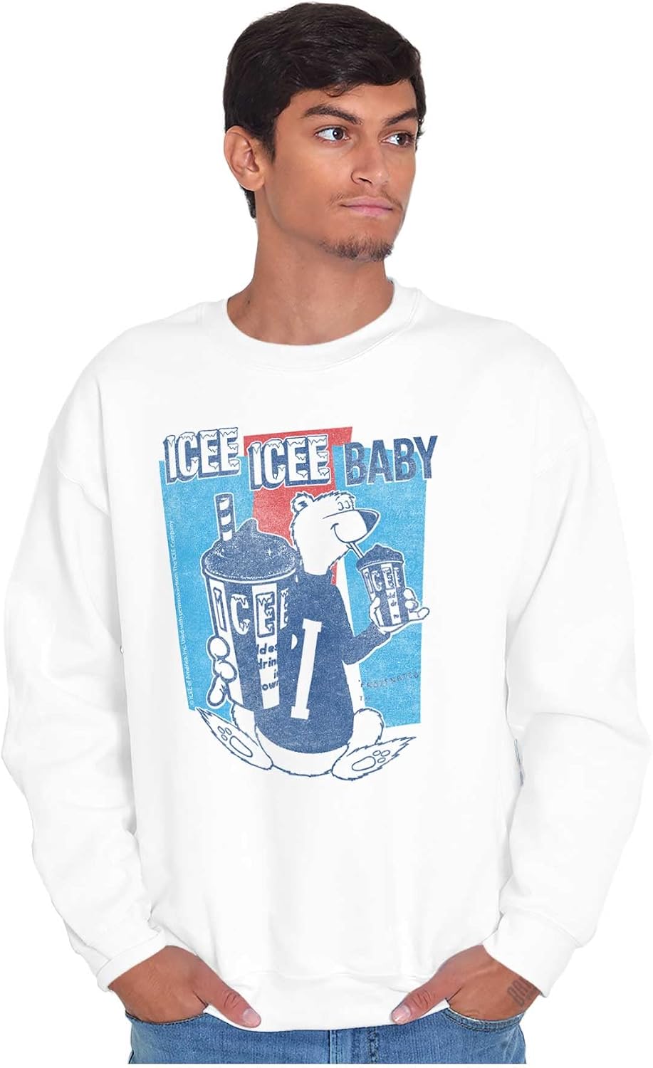 Brisco Brands Vintage Icee Polar Bear Logo Retro Sweatshirt for Men or Women