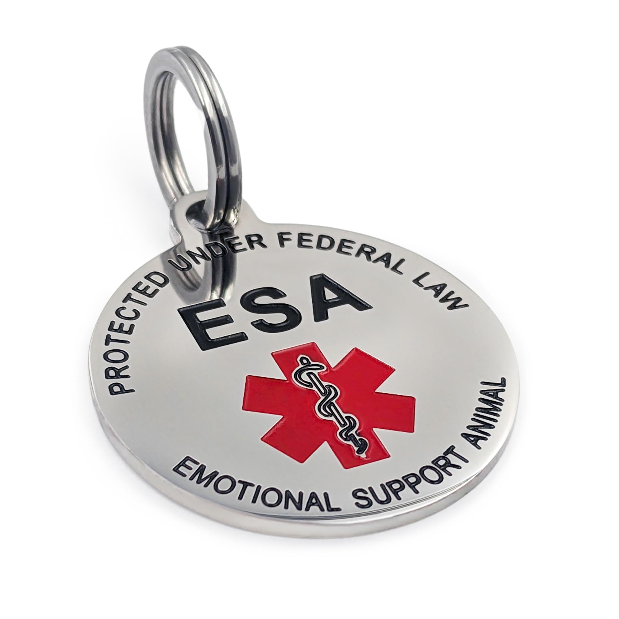 Support Dog Tag Metal Pet ID Tags for Emotional Support Dogs ESA and Therapy Dogs
