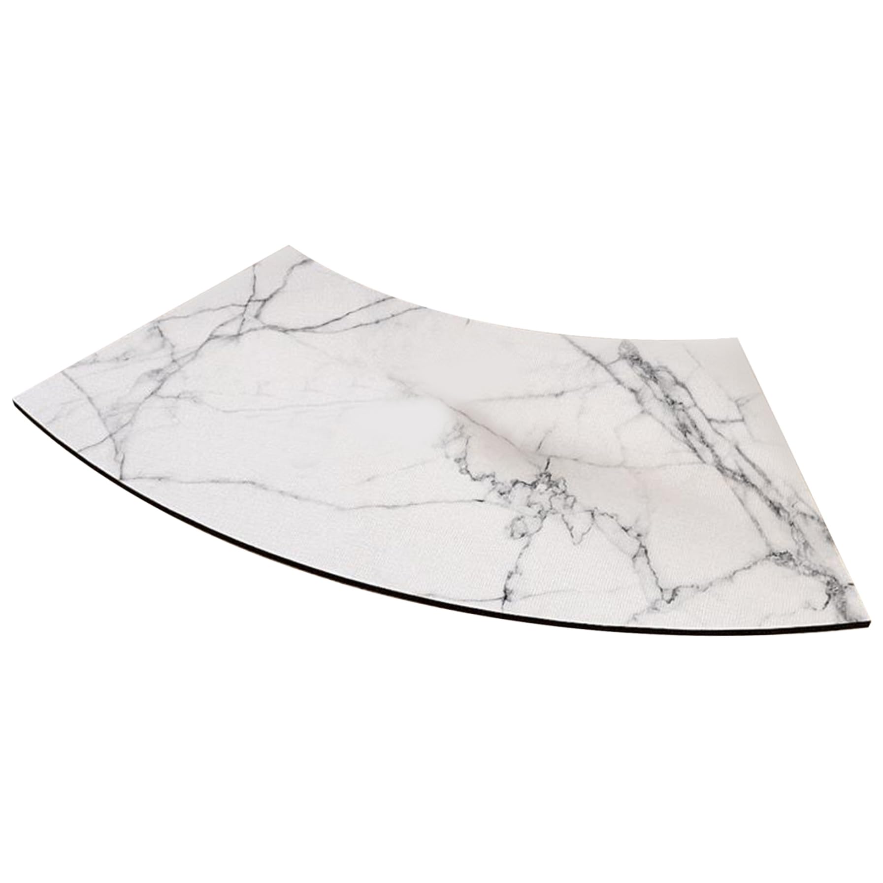 Takingup White 18 X 39 Inch Curved Non-Slip Shower Mat Soft Absorbent Bath Mat Outside Shower Washable For Hotel Home - Curved
