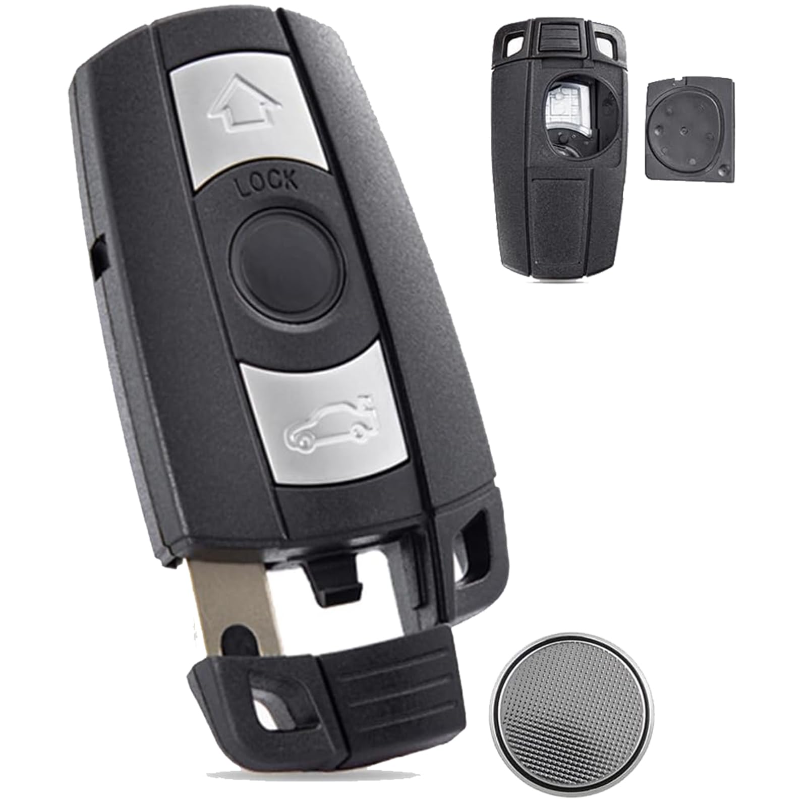 3 Buttons Car Key Case For BMW 1 3 5 6 Series X1 X5 X6 Z4 B-M-W E60 E61 E63 E70 E81 E90 E93 with Battery Holder