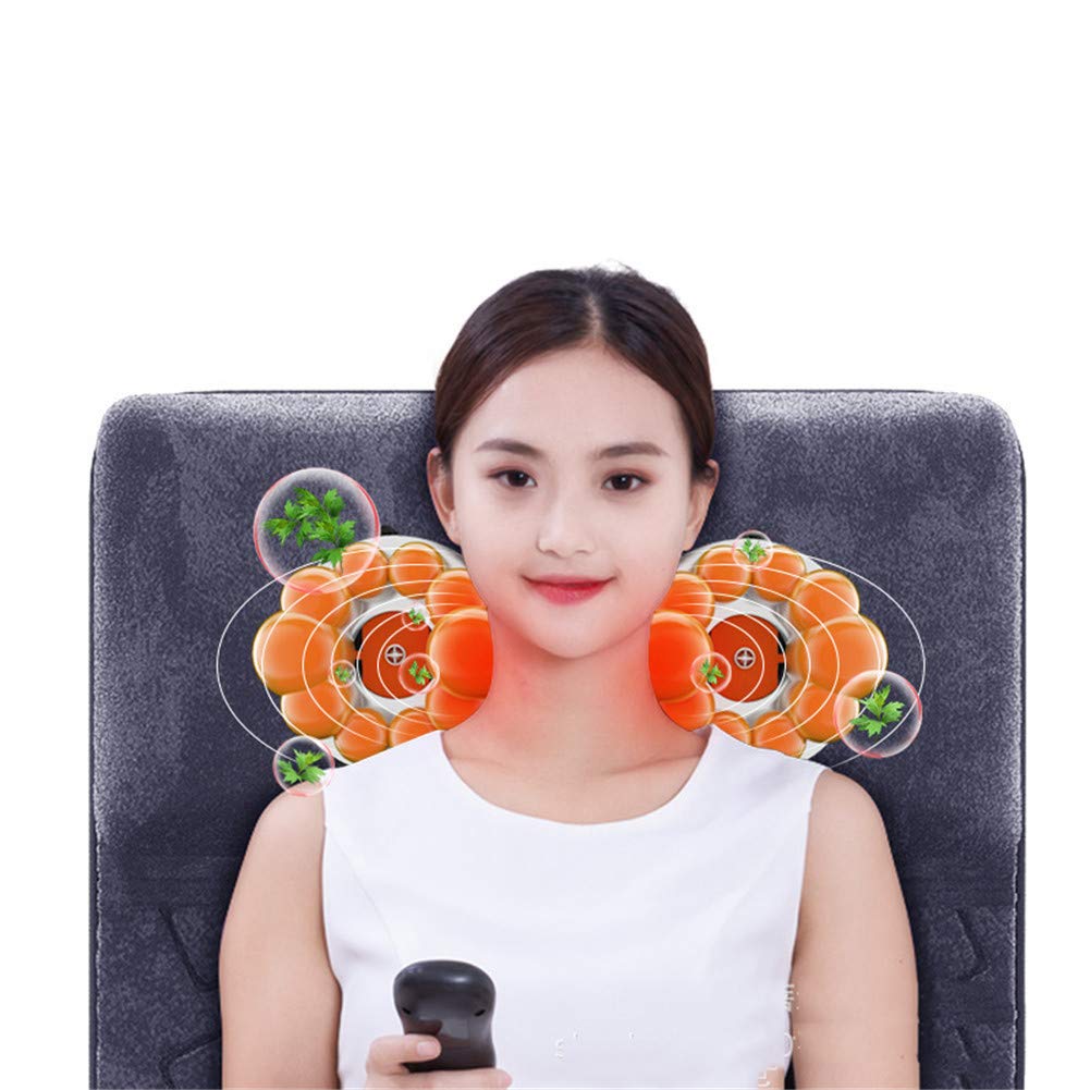 Cojín de silla de masaje con calefacción de cuerpo completo,Almohadilla de colchón de masaje vibratorio de amasamiento profundo,Estera de masaje de cuerpo completo para aliviar el dolor de cuello, esp