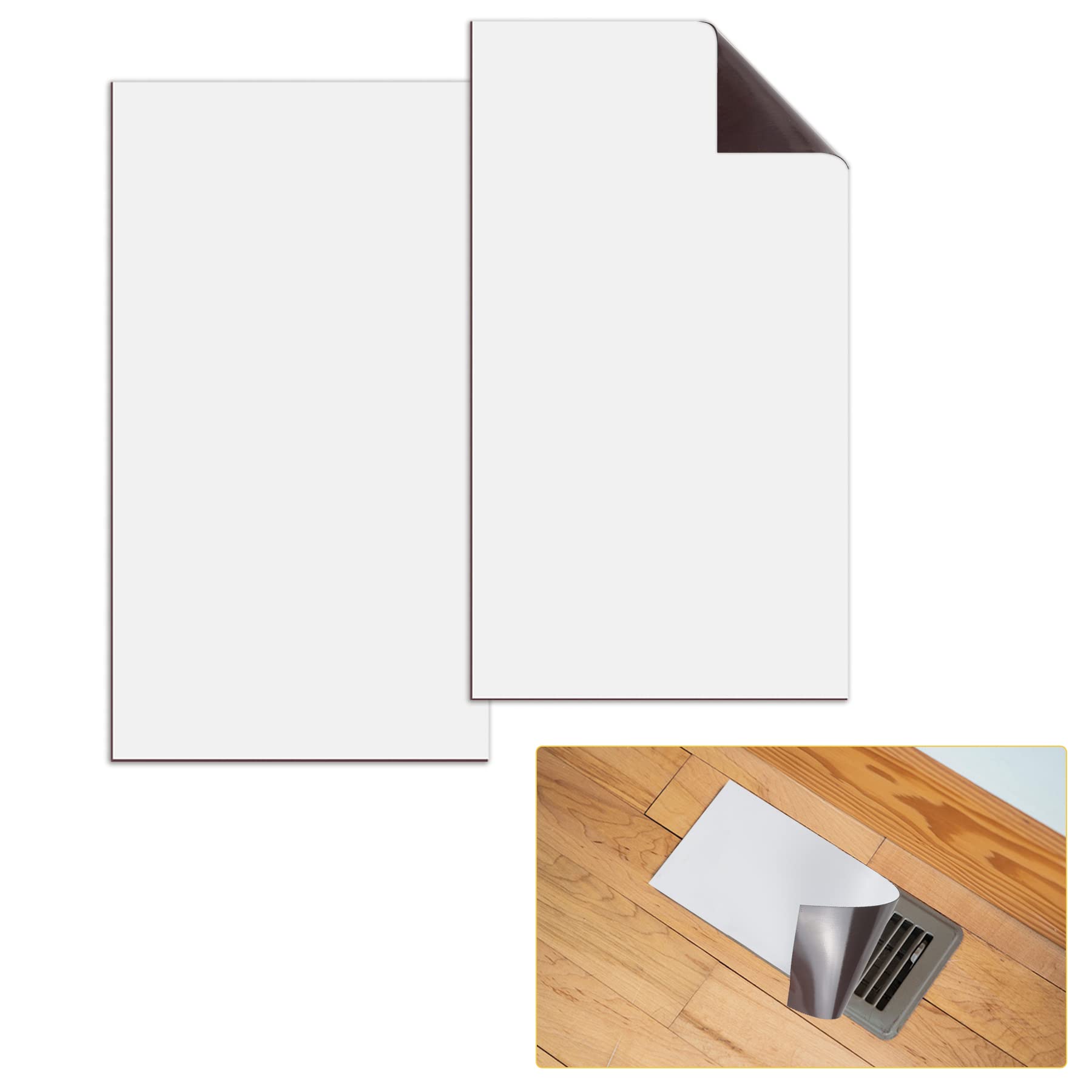 Powrocket 2-Pack Magnetic Vent Cover – 5.5" X 12" Strong Magnet For Floor Registers, Standard Air Vents & RV – Easy To Cut